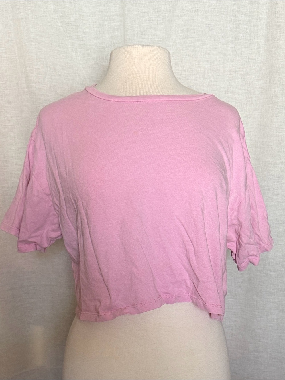 Double Zero Light Pink Cropped Short Sleeve Top